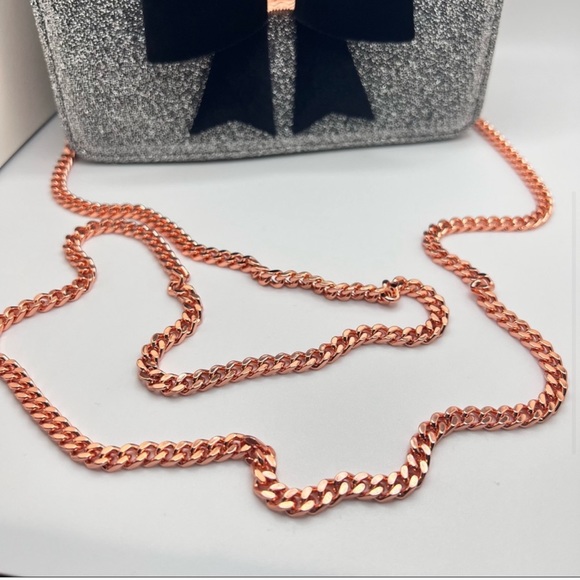 NWOT Ted Baker London Jeminna Velvet Bow Evening Bag Metallic Clutch Crossbody - Picture 4 of 14